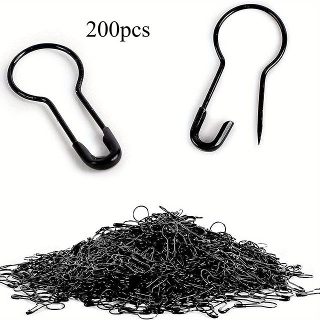 TEMU 200st Svarta Säkerhetsnålar, 0.87" Liten av Kalebass, Idealiska för Kläder, Quiltning & DIY Hantverk