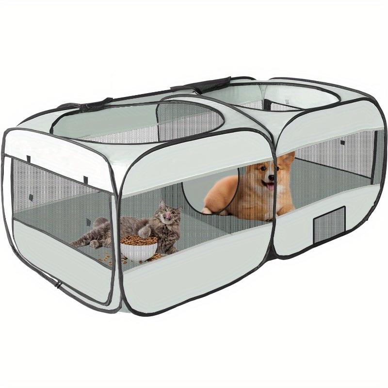 TEMU Valla para perros , plegable para gatos de interior/exterior, jaula/tienda para gatos y perros, recinto portátil para gatitos, valla de juego para animales grandes