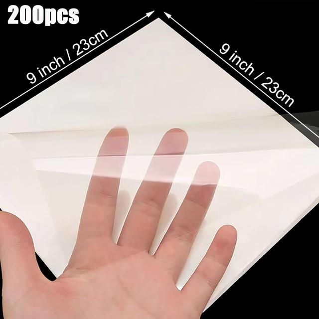 TEMU 200 Sheets Of Transparent Cellophane, 2.3 × 23cm, Clear Gift Wrapping Paper For Henna Cones And Diy Craft Projects