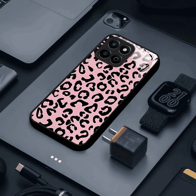 TEMU Pink Leopard Design Phone Case With Premium Tempered Glass Cover, Suitable For Honor 200 Pro/90/90 Lite/90 Gt 5g/90 Pro/90 Smart/100//200/200 Lite/200 /300/300 Pro/300 Ultra