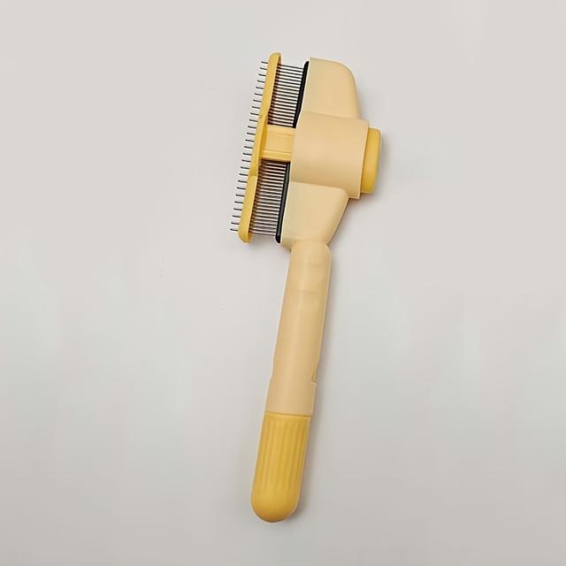 TEMU 1pc Pet Supplies Small Pet Bathing And Grooming Tools Small Animal Comb Self-cleaning Pet Grooming Comb Removal Dense Teeth Split Brush