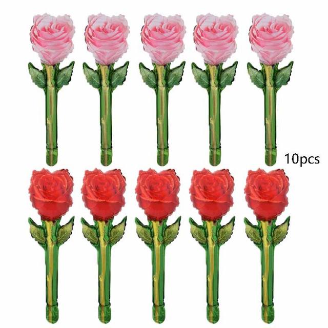 TEMU 10/ ks Malé balónky ve tvaru růže | Filmové balónky v mixu pro Valentýna, Den , svatební oslavu, narozeninovou oslavu, dekorace pro vytvoření atmosféry, vnitřní i venkovní dekorace pokoje