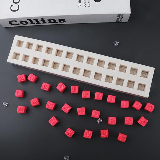 TEMU Alphabet-Bausteine Schokoladenform Kuchen-Deko Silikonform DIY Drip-Backwerkzeuge