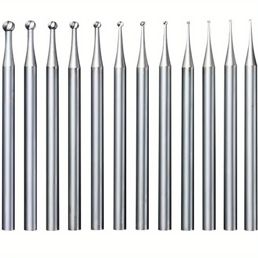 TEMU 12pcs Round Shape Ball Burr Set - 3/32inch Shank Jewelry Making Burs Round Ball Shape Engraving Bits