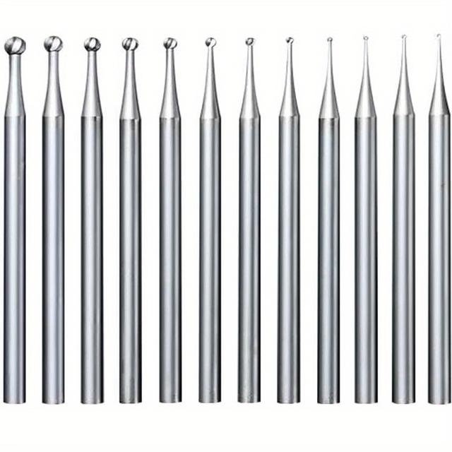 TEMU 12pcs Round Shape Ball Burr Set - 3/32inch Shank Jewelry Making Burs Round Ball Shape Engraving Bits