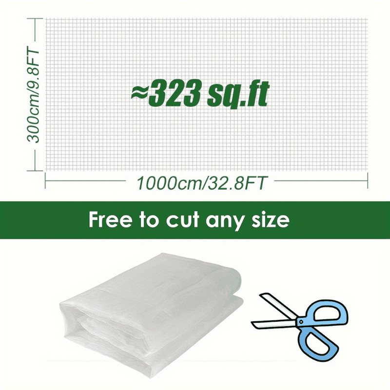 TEMU Rete da Giardino Oversize | Rete Super-Fine per Giardini | Grandi Dimensioni 118X59 Pollici (300X150Cm) in PVC | Rete per la Protezione del Giardino