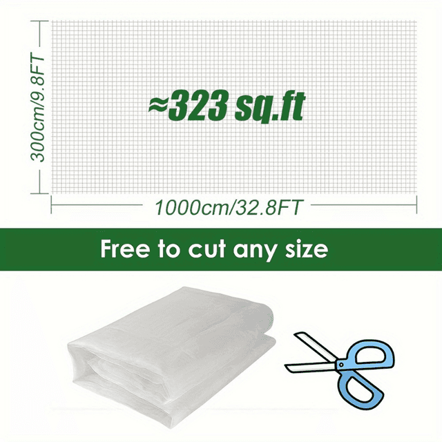 TEMU Rete da Giardino Oversize | Rete Super-Fine per Giardini | Grandi Dimensioni 118X59 Pollici (300X150Cm) in PVC | Rete per la Protezione del Giardino