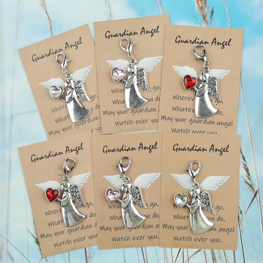 TEMU 12pcs Pocket Keychain Hug Card Set - Includes 6 Cards 6pcs Keychains, Keepsake Traveling Mini Charm Keyring With Travel Card Greeting Card For Birthday, Wedding