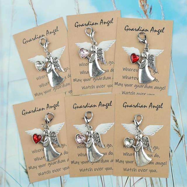 TEMU 12pcs Pocket Keychain Hug Card Set - Includes 6 Cards 6pcs Keychains, Keepsake Traveling Mini Charm Keyring With Travel Card Greeting Card For Birthday, Wedding