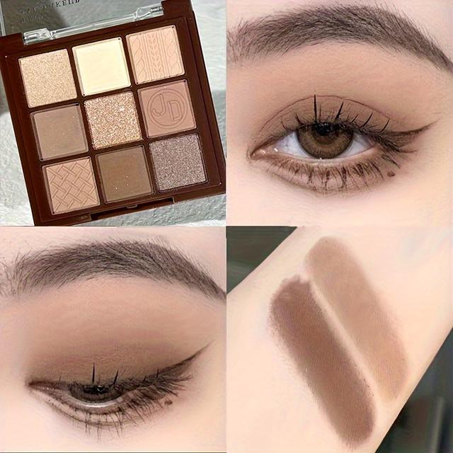 TEMU 9-color Brown Chocolate Matte Eyeshadow Palette, Shimmery High Effect Eyeshadow