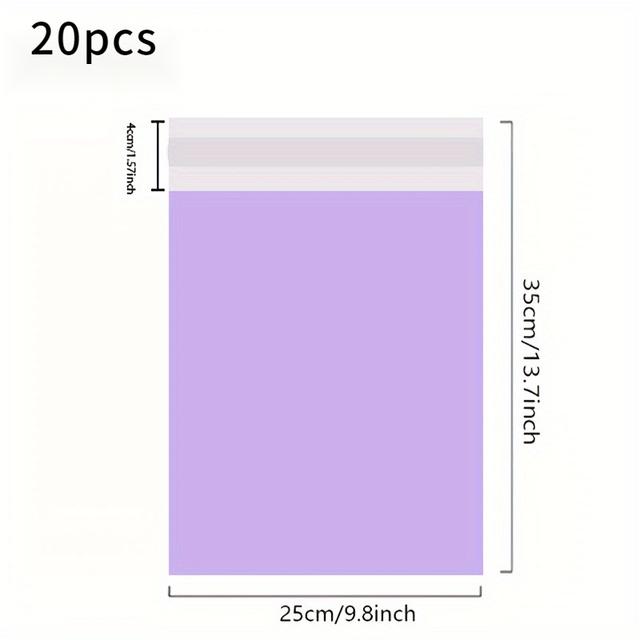 TEMU 20pcs Purple Waterproof Polypropylene Mailers With Red Trim - High-quality, Shipping Envelopes For Safe Package Delivery, Poly Mailer Bags
