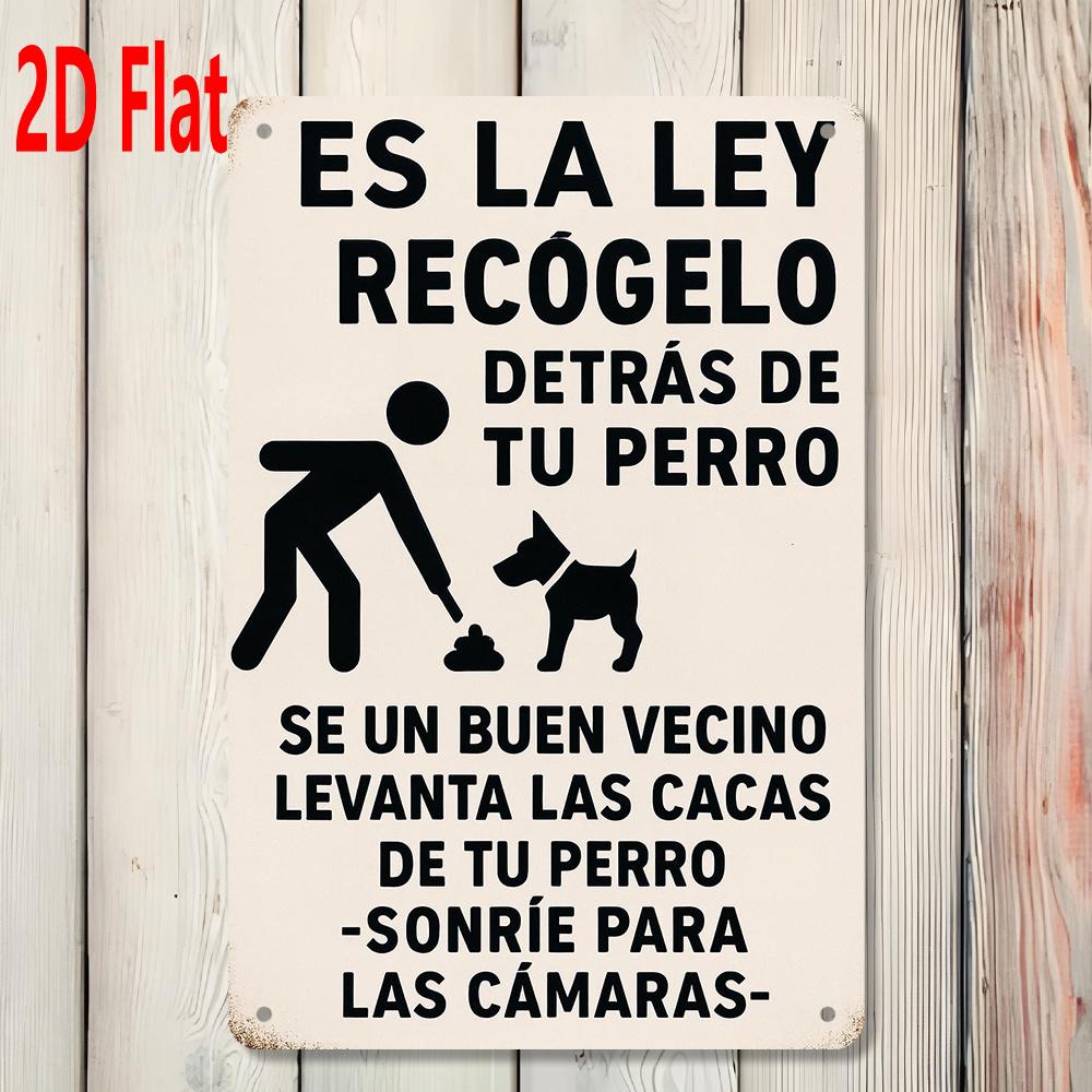 TEMU 1pc Letrero en Español " el Excremento de Perro" - para Exterior Montada en Pared, Adecuado para Jardín, Complejos de Apartamentos, Entrenamiento de Hábitos