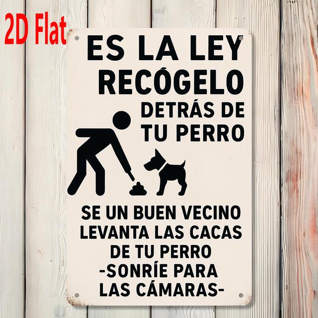 TEMU 1pc Letrero en Español " el Excremento de Perro" - para Exterior Montada en Pared, Adecuado para Jardín, Complejos de Apartamentos, Entrenamiento de Hábitos