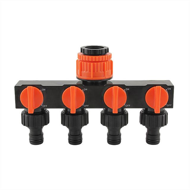 TEMU 4-outlet Hose Splitter With Independent Valves - Leak-free Adapter For Outdoor Watering Systems, Time & Effort