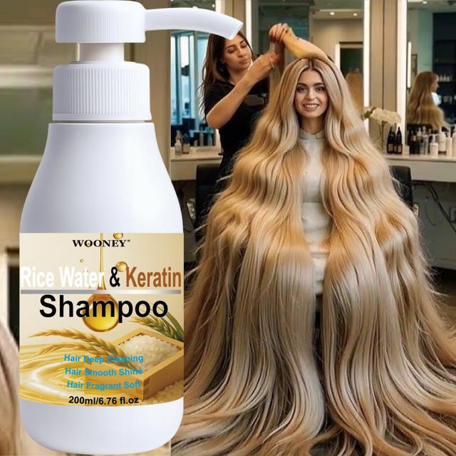 TEMU Rice Shampoo & Keratin Shampoo Wash Rice Water Shampoo Hair Care - 200ml Keratin Shampoo Smooth And Shiny Deep Cleaning - Hair Fragrant Winter Hair Drying Shampoo Meaningful Christmas Gift