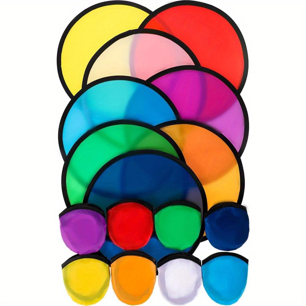 TEMU 24pcs Fan Random Color) Disc Set Folding Flying Beach Party Gift Summer Outdoor Activities Fan Birthday Party Halloween Christmas