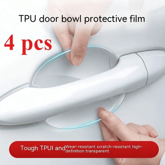 TEMU A Set Of 4 Car Decals, Handle Protective Film, Scratch-resistant, Durable, And Easy To Apply, Waterproof Car Paint Protection Stickers