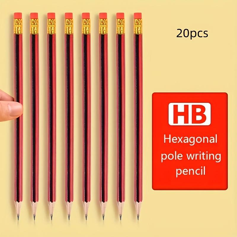 TEMU 20pcs Premium Hb Pencils With Erasers, 0.5mm Lead Wooden Pencils For Writing, Drawing, Sketching, Art Supplies For Students, School, Office, Artists, Adults Includes Sharpener