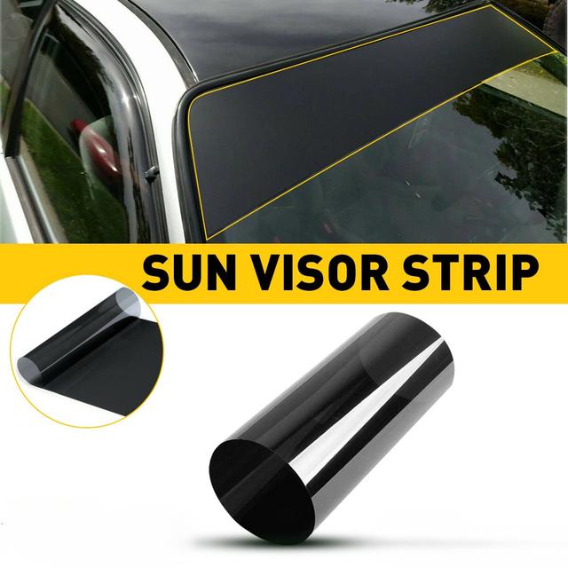 TEMU Premium Vinyl Bil Vindruta Solskydd - Hållbar, Banner Dekal i Elegant Svart