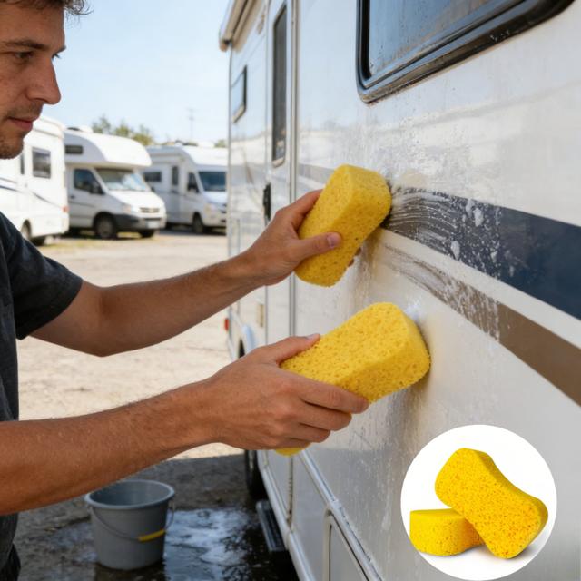TEMU 2pcs 8 Shaped Car Wash Sponge High Density Super Absorbent Soft Cleaning Sponge For Car Washing Auto Detailing Tools