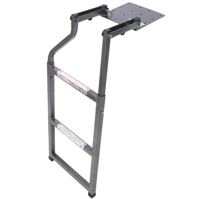 TEMU Truck Essential! Universal Tailgate Ladder - Aluminum Grip Plates & Self-drilling Screws Room, Vehicle Access Equipment, Foldable Design, Durable Construction
