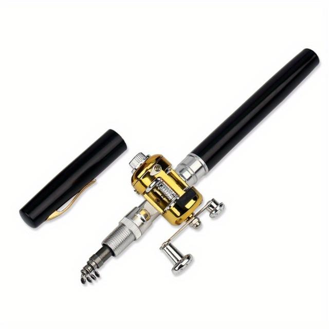 TEMU Fishing Rod Reel Combo Mini Pen Fishing Pole Kit Telescopic Fishing Rod Spinning Reel Combo Kit