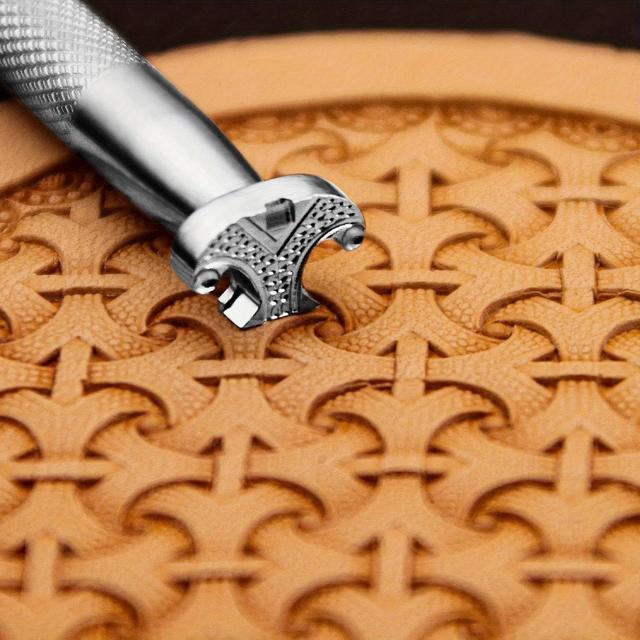 TEMU Armor Leather Stamp Traditional Geometric Leathercraft Stamping Tool 304 Stainless Steel Carving For Diy Crafttool