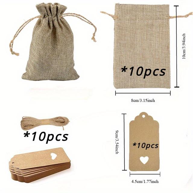 TEMU 30pcs Of Cotton Rope Bags With Charcoal Sachets, Perfect For Gift Packaging And Storage With Drawstring Closures.