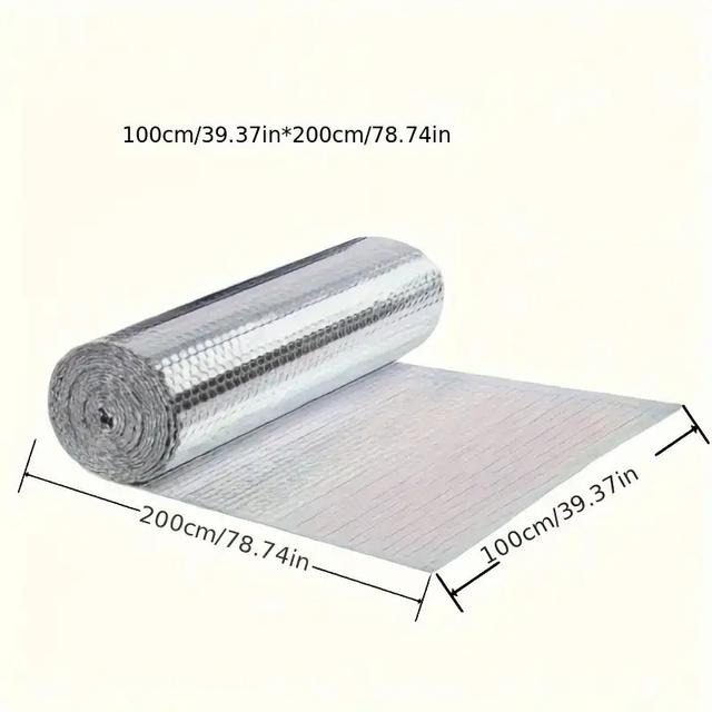 TEMU Material For Heat Insulation Fireproof And Reflective - It Features A Double-layer Of Foam And An Aluminum Foil Layer, Which Blocks Heat, Enhances Energy