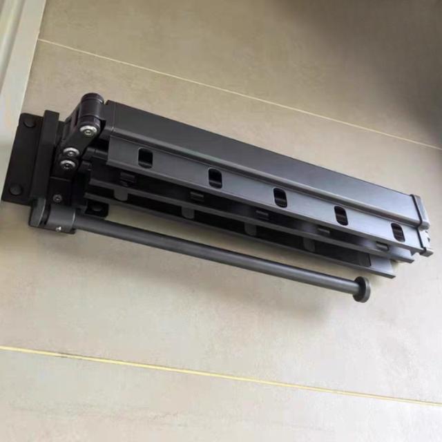 TEMU 1pc Folding Drying Rack With Hooks, Wall Mount Space-saving Clothes Hanger For Balcony, Laundry Room, Bathroom - Retractable Clotheslin, Drying Racks