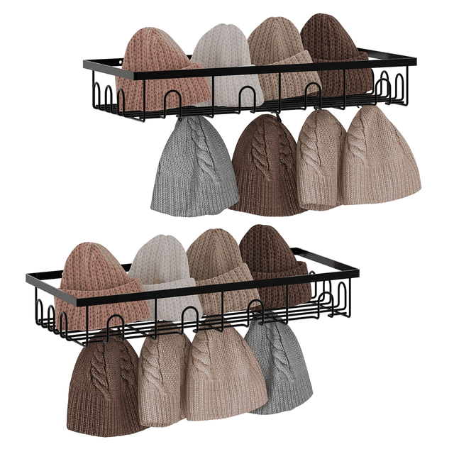 TEMU Iron Hat Rack And Baseball Storage Rack -2pcs Set, Closet Rack Hat Rack, Hat Storage Rack, Hat Display Rack, , Very Suitable For Bedrooms, Wardrobes, Dressing Tables, Hat Racks