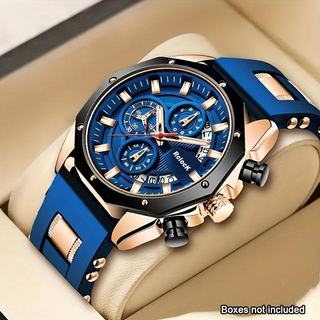 TEMU 1pc 's Stylish Personality Round Quartz Wristwatch With Calendar, For Daily Wear, Parties, Valentine's Day, Easter, Christmas, New Year's Day, Halloween, Ramadan, Gift For