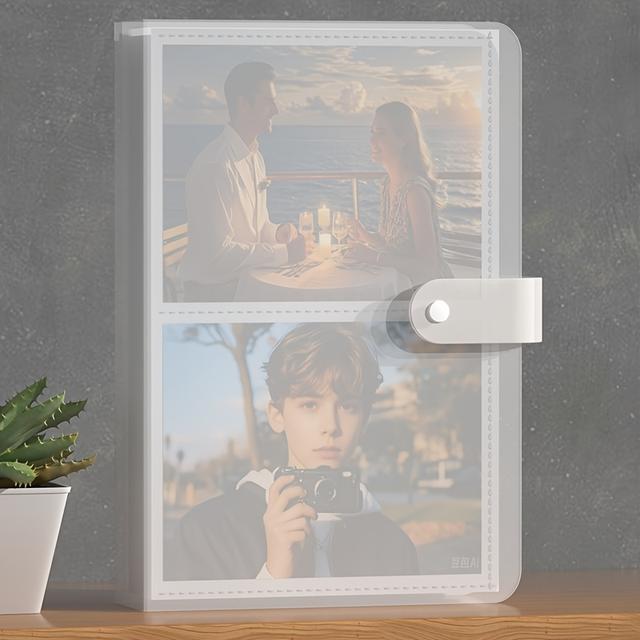 TEMU 1pc Of 6-inch 2-compartment Transparent Family Photo Album