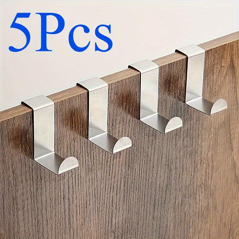 TEMU 1/3/5pcs Stainless Steel Z-shaped Hook, Door Kitchen Cabinet Door Dormitory Wardrobe No Punching Door Back Coat And Hat Hook