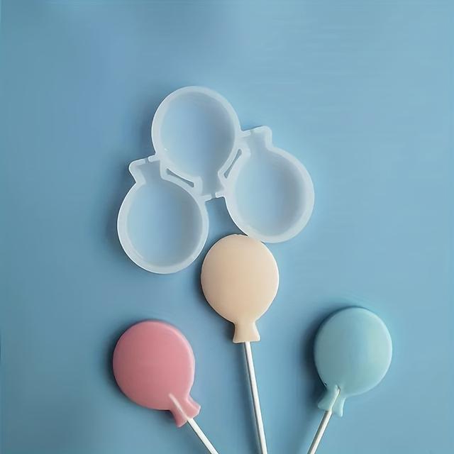 TEMU Single Piece 3-cavity 3d Silicone Mold For Chocolate, Pudding, Candy, Desserts, Ice Cubes, Gum Paste, Soap, Cupcake Decorations, And Ice Cream - A Non-electric Kitchen Baking Accessory