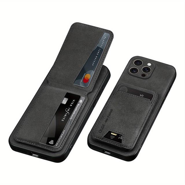 TEMU Olge, Luxury Pu Leather Wallet Phone Case For Iphone 16e 16pro 15promax 14 13plus 12pro 11 X/xs Xsmax Xr, Card Holder And Stand