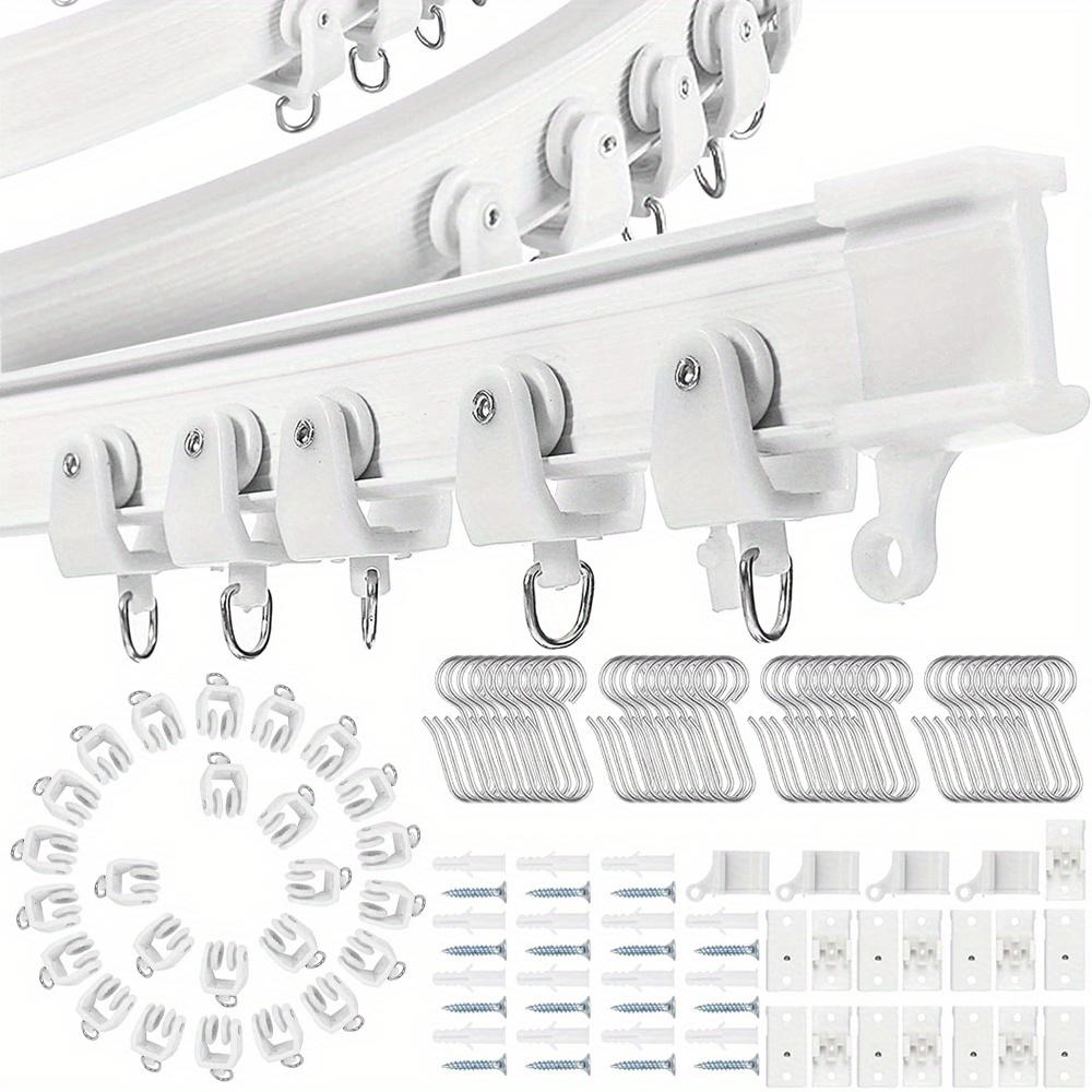 TEMU 1 Set 5m Flexible Ceiling Curved Curtain Rail Curtain Holder Soft Window Rail Set For Curtain Rail