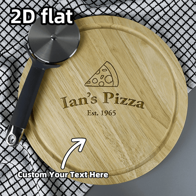 TEMU Personalized Large Round Wooden Pizza Board Creative Gift For Christmas Birthday Pizza Lovers Practical Home Kitchen