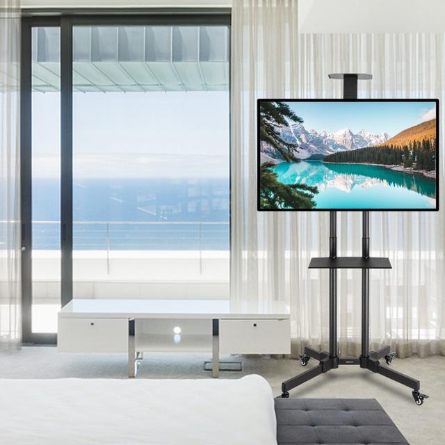 TEMU Leadzm TSY 1600 Mobiele TV-kar voor 32-70", draagvermogen 60kg maximaal, VESA 400*600, in hoogte verstelbaar +/- 15° met katrolbak en camerabevestiging