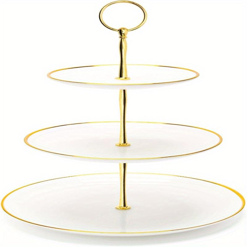 TEMU Modern Minimalist 3-tier Cupcake Stand, Plastic Layered Serving Platter, Tea Party, Shower, And Wedding Dessert Tower Tray (circular )