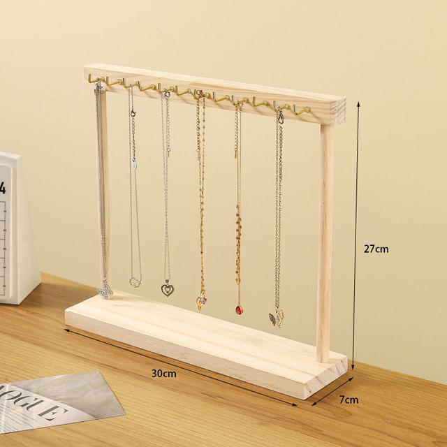 TEMU ที่แขวนเครื่องประดับ 12/18 ตะขอไม้ DIY โครงสร้างแข็งแรง สไตล์ไม่เป็นเศษไม้