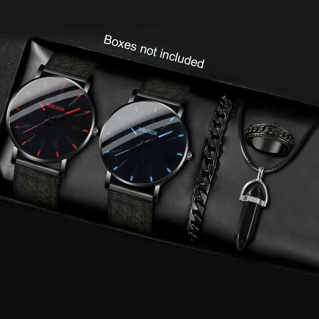 TEMU 's Fashion Casual Round Quartz Watches And 3pcs Of Jewelry, For Daily Matching And Gift Occasions, Birthday Gifts And Holiday Party Gifts, Perfect Gifts For Men, Fathers, , And