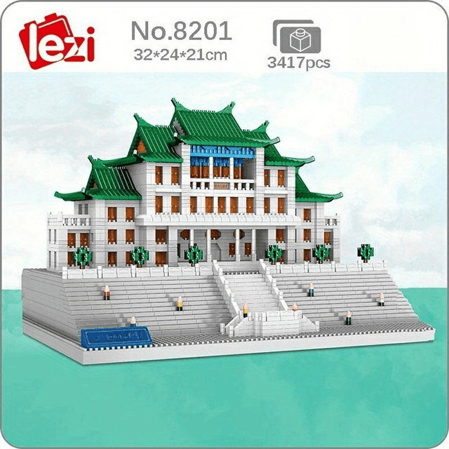 TEMU Universität Jiannan Großes Gebäude - Architektur Puzzle 3D - 3417 Teile Baustein-Set