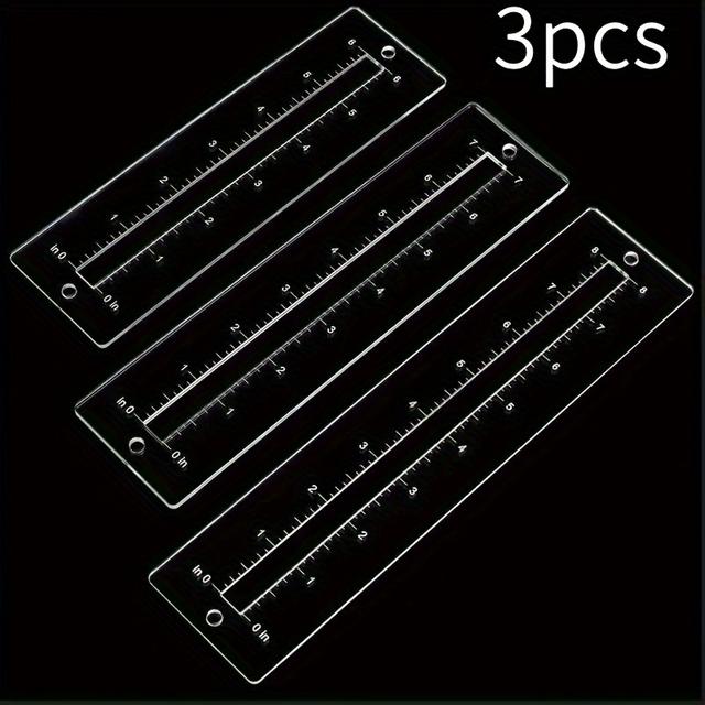 TEMU 3pcs 3사이즈 지퍼 제작용 사전, 투명포켓 지퍼 사전, 투명봉제자루, DIY 지퍼, 정밀봉제가이드, 클리어측정도구, 튼튼한 공예도구, 매끄러운모서리, 크래프트템플릿, 재단원, 바느질애호가 필수품