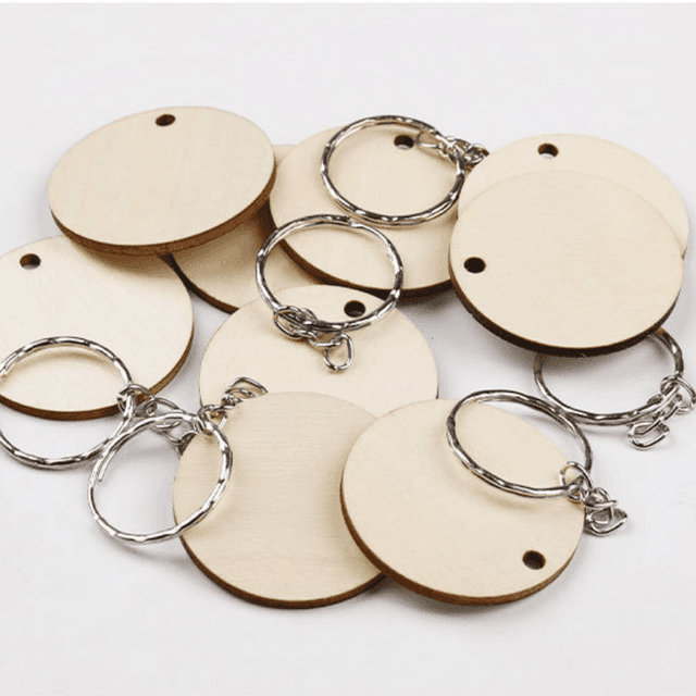 TEMU 150 ks / 50 sad barevných vzorovaných zábavných frází o průměru pro kulaté dřevěné štítky na klíčenky, vánoční dárky na oblečení, tašky a klíčenky