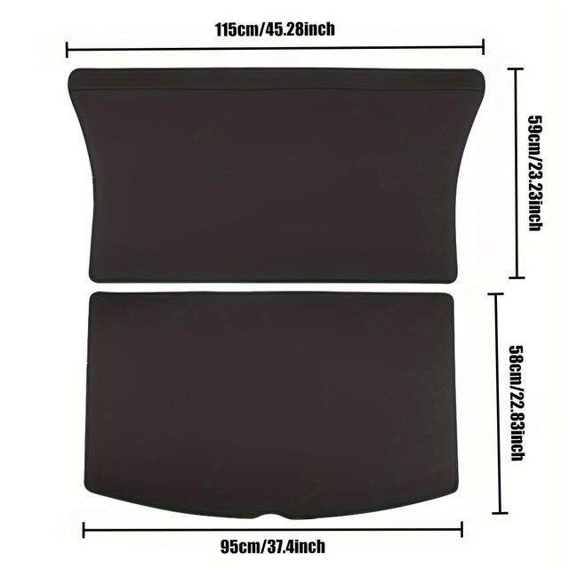 TEMU 1pc For For Fit Pu Leather Cargo Liner, Waterproof Trunk Mat With Raised Edges, Non-slip Protective Interior Accessory For Models Y, Durable Car Floor Protection Against Dirt And
