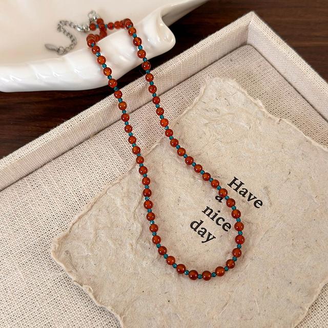 TEMU Collar Boho-Chic para Mujer con Cuentas y - Joyería Minimalista Elegante para Uso Diario y Fiestas, Accesorio Versátil Duradero, Collar de Encanto con en Piedras Preciosas