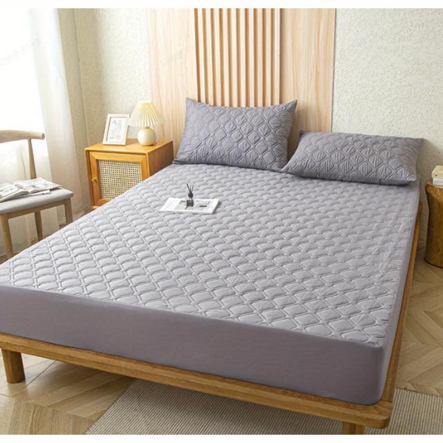 TEMU Cooling Waterproof Mattress Cushion 3 Piece Set, Breathable Quilted Mattress 3 Piece Set, Waterproof Bed Sheet, 21 Inch Deep Pocket