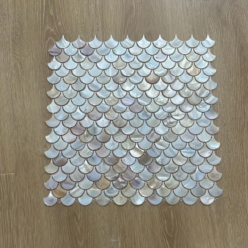 TEMU 210pcs/1sets Mini Fan-shaped Mosaic Tiles, Suitable For Bathroom And Shower Wall Decoration, Cut, Multifunctional Mosaic
