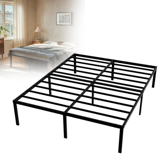 TEMU Metal Bed Frame Measuring 90/140/160cm, Standing At A Height Of 41.5cm, Featuring Storage Space , Ideal For Bedrooms Or Guest Rooms, In Black Color.